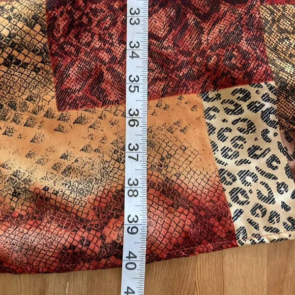 Vintage 90's Skirt Size 4 (XS) Red Multicolor Animal Print Long Artsy Retro Boho - Picture 16 of 16
